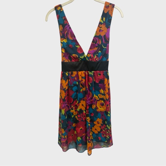 Twenty One  Deep V neck Multi color Floral Party Dress Size… - Picture 4 of 13